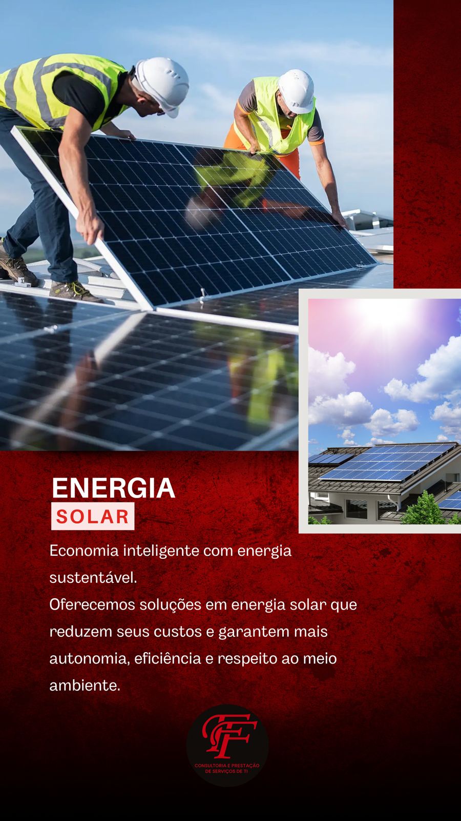 Painéis solares instalados em telhado residencial