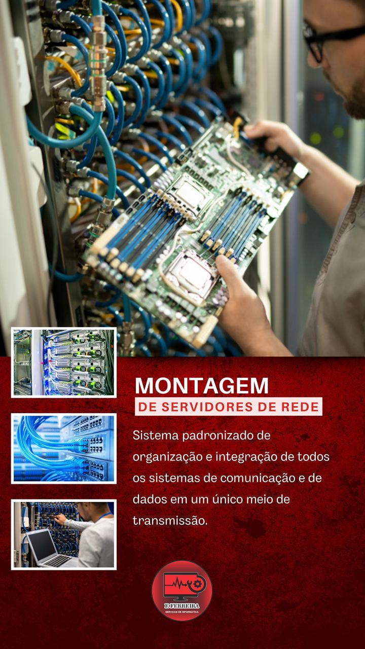 Rack de servidores de rede em datacenter